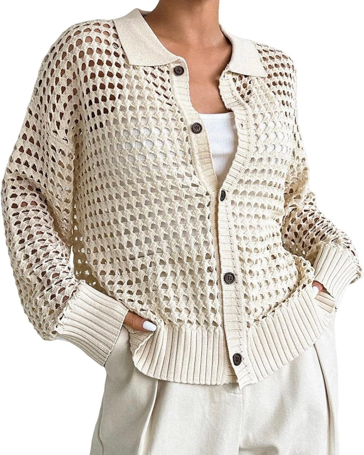 Hollowed Knit Cardigan