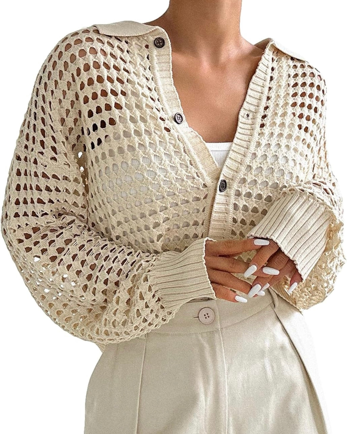 Hollowed Knit Cardigan