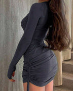 Grey Drawstring Dress