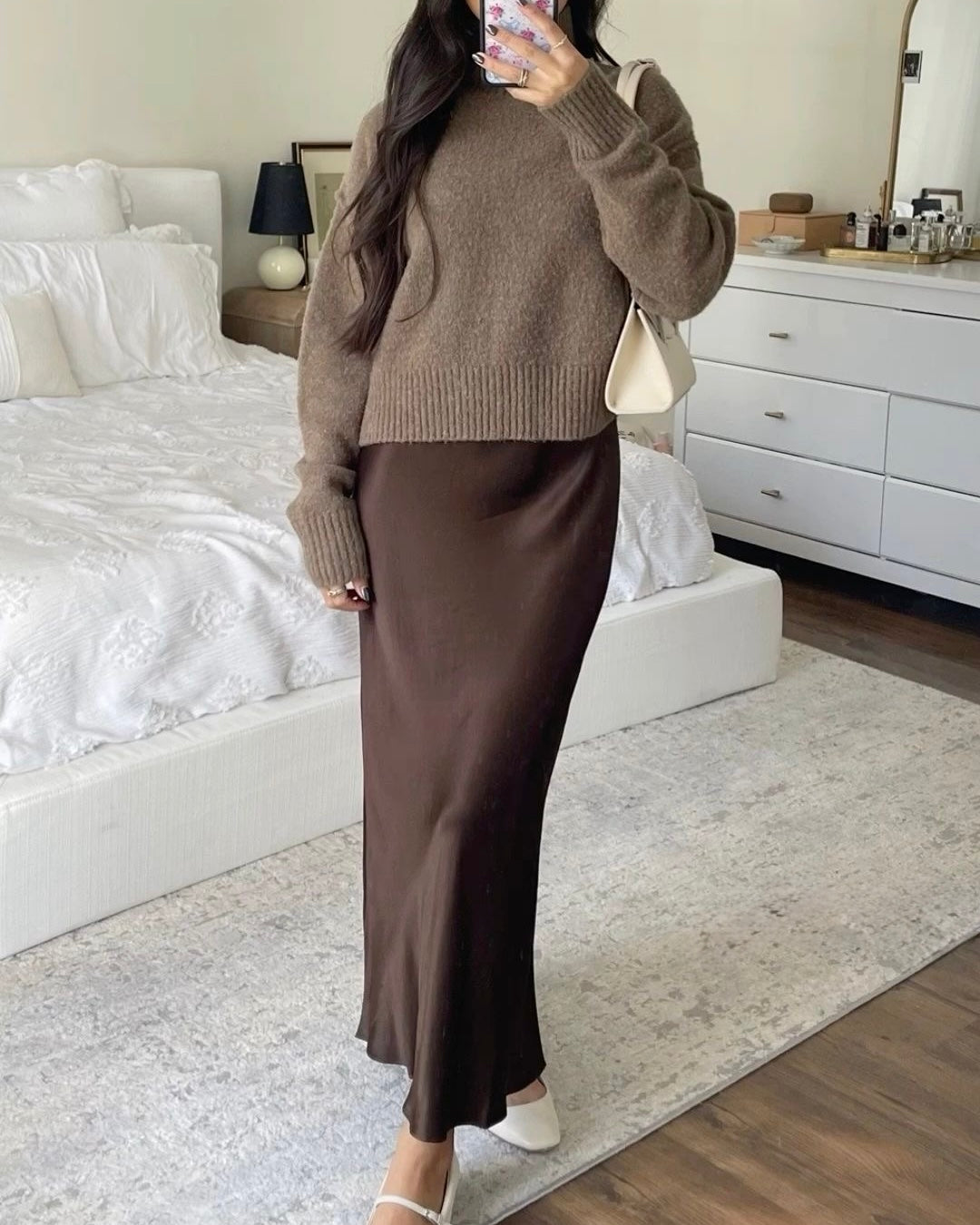 Brown Silk Skirt