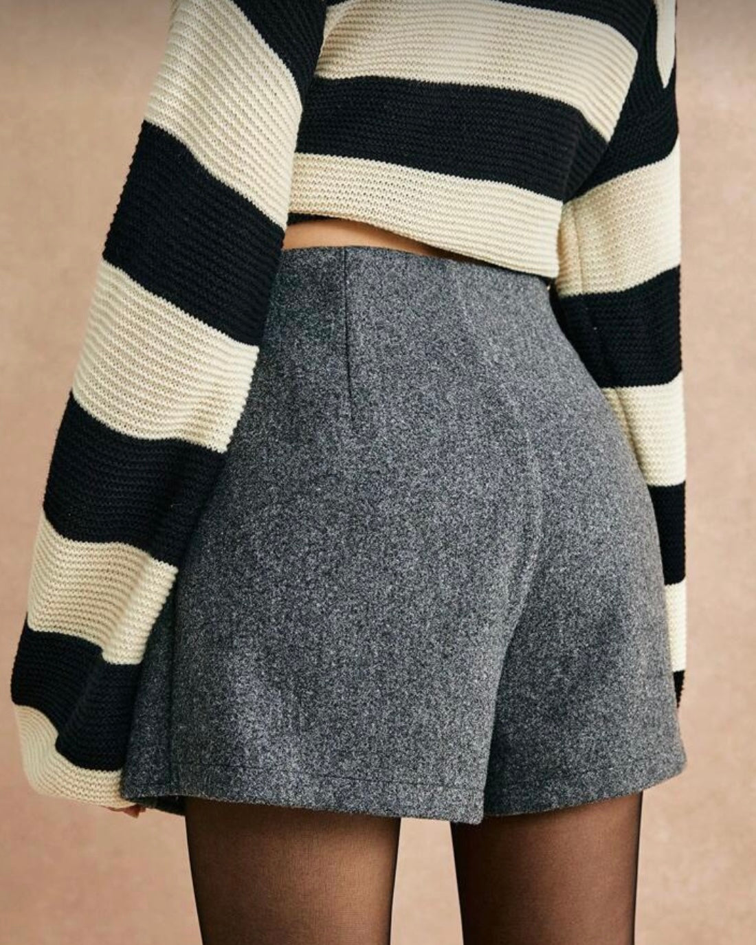 Grey Pleated Skirt