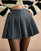 Grey Pleated Skirt