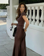 Brown Silk Skirt