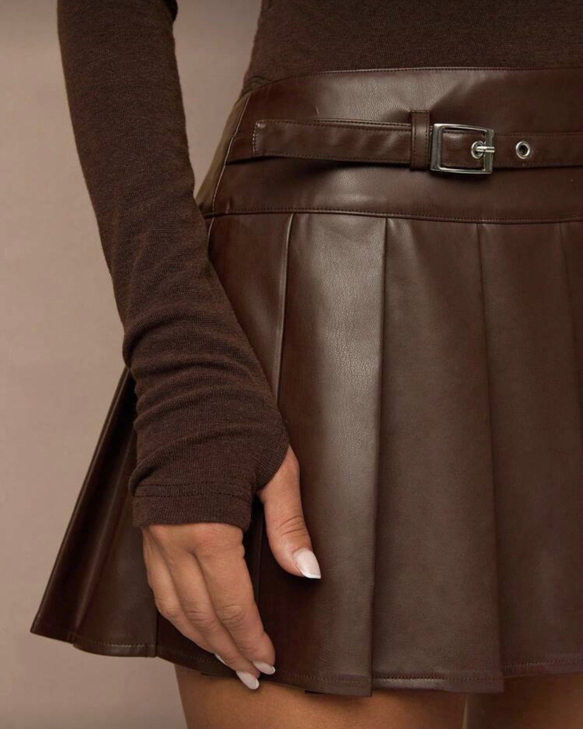 ‘Chocolat’ Leather Skirt
