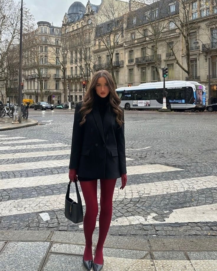 Burgundy tights