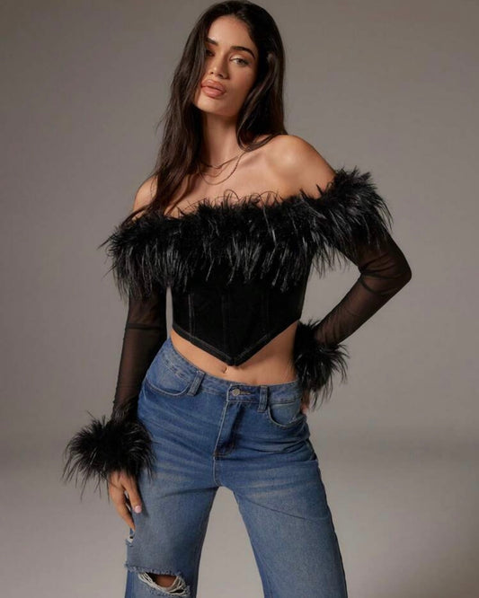 Velvety fur top