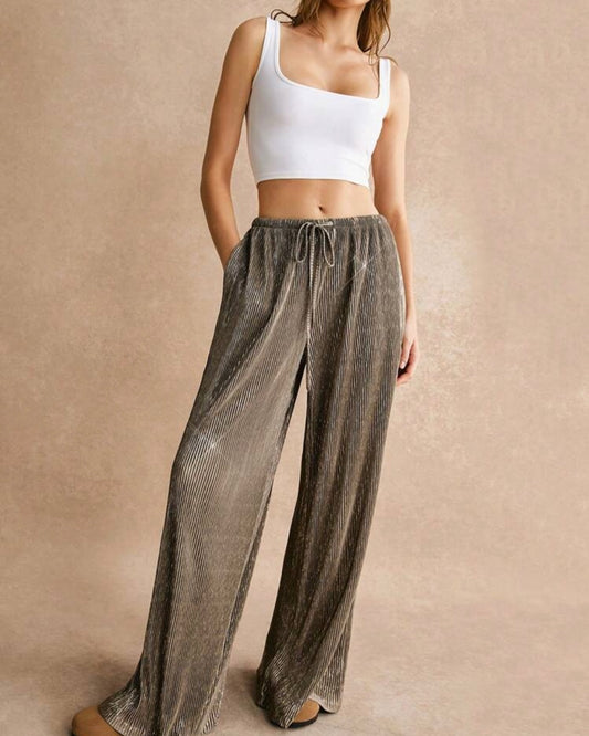 Shiny flare leg pants