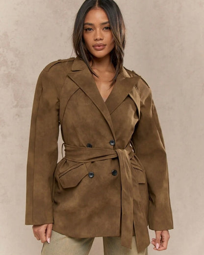 Suede trench Coat