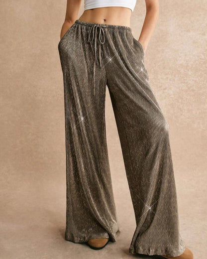 Shiny flare leg pants